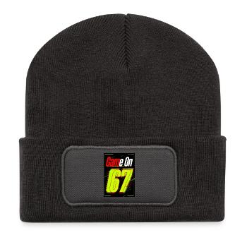 Spiel am 67. Neon Sprint - Recycelte Patch Beanie - Dunkelgrau - Vorne