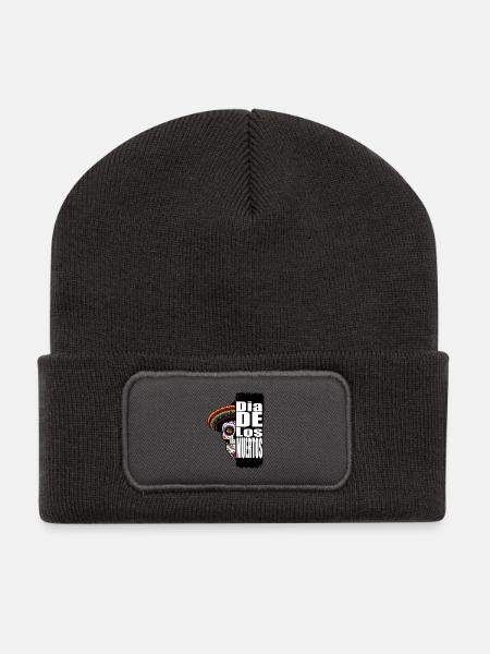 Dia de los Muertos - Recycelte Patch Beanie - Dunkelgrau