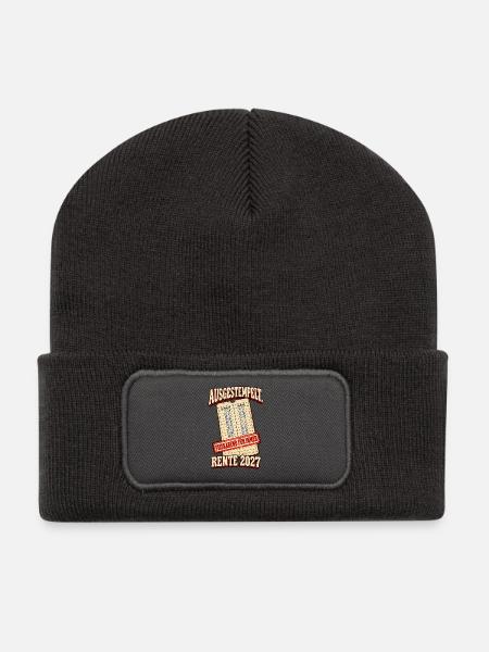Ausgestempelt Rente 2027 - Recycelte Patch Beanie - Dunkelgrau