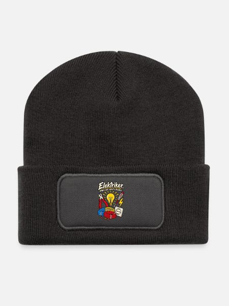 Elektriker Ohne uns wird's duster - Recycelte Patch Beanie - Dunkelgrau