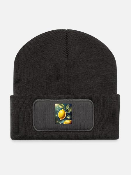 Gesunde Zitrone Zitrone - Recycelte Patch Beanie - Dunkelgrau