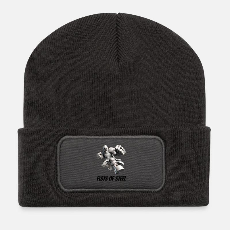 Fäuste aus Stahl - Recycelte Patch Beanie - Dunkelgrau