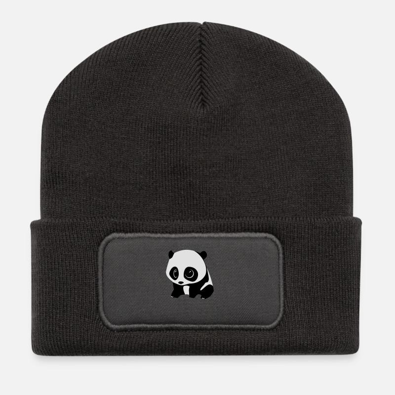 panda baby - Recycelte Patch Beanie - Dunkelgrau