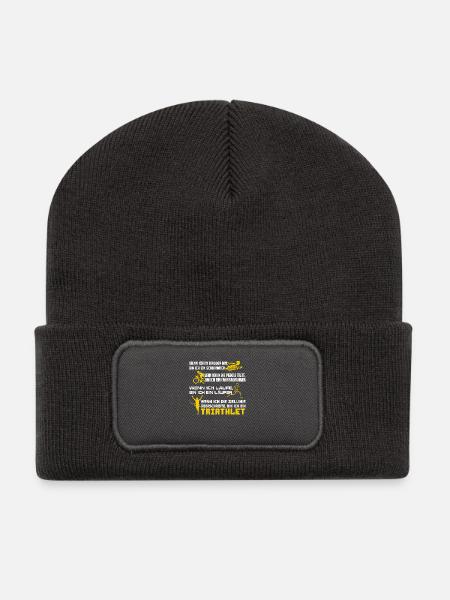 Triathlon - Schwimmer, Läufer, Fahrer - T-Shirt - Recycelte Patch Beanie - Dunkelgrau