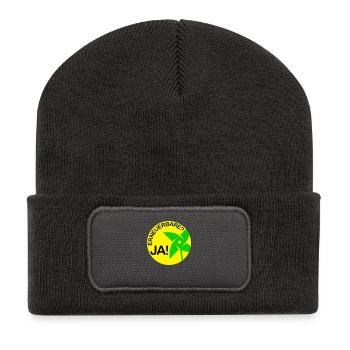 renouvelables? oui! (Rond) - Beanie recyclé à patch - charbon - Devant
