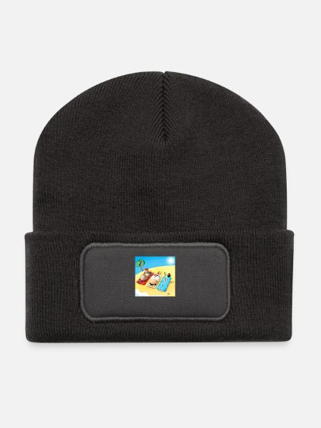 Weihnachts Strand - Recycelte Patch Beanie - Dunkelgrau