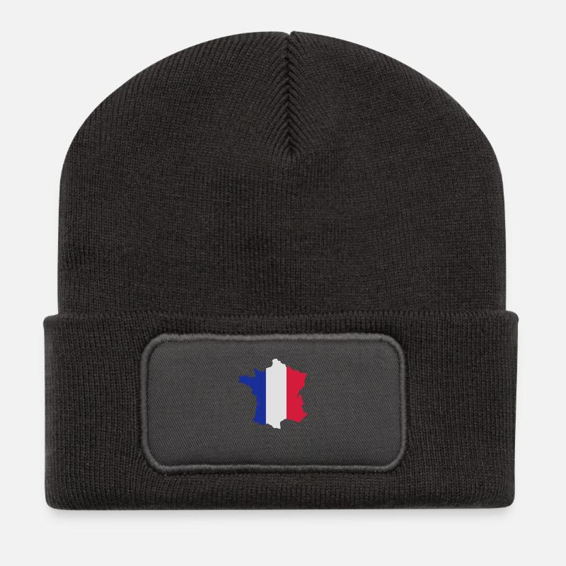 France - Beanie recyclé à patch - charbon