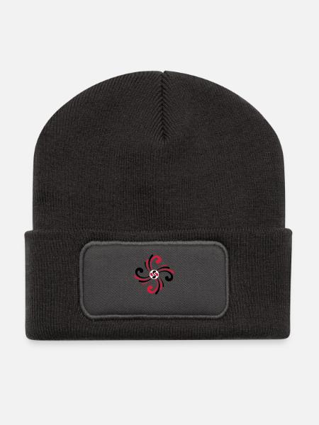Croix du pays Basque - Beanie recyclé à patch - charbon