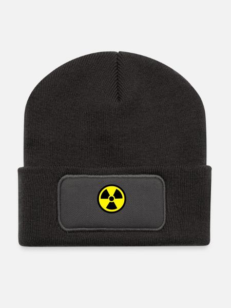 Radiation Warning - Recycled Patch Beanie - dark grey