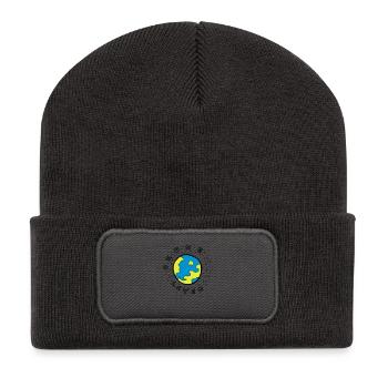 Earth's Ozone Layer Drawing - Recycled Patch Beanie - dark grey - Front