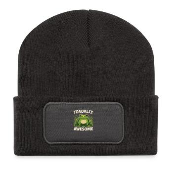 Frog awesome - Recycelte Patch Beanie - Dunkelgrau - Vorne