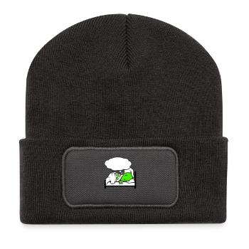 Turtle sleeps tired bed sleepy head dreaming - Recycled Patch Beanie - dark grey - Front