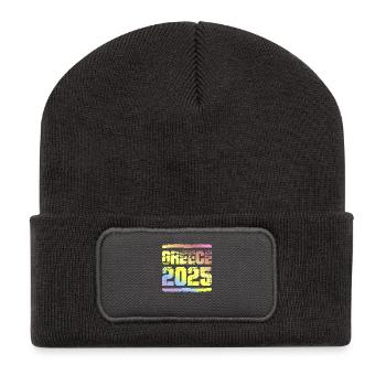 Grèce 2025 Coloré - Beanie recyclé à patch - charbon - Devant