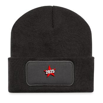 2025 Stern - Recycelte Patch Beanie - Dunkelgrau - Vorne
