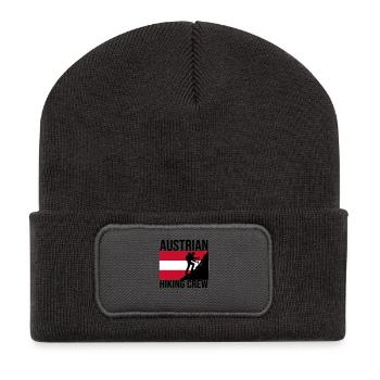 Austrian Hiking Crew Wander-Shirt - Recycelte Patch Beanie - Dunkelgrau - Vorne