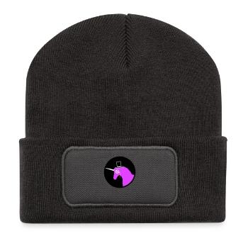 Einhorn Sir Gentleman Mr. reich Monokel Zylinder - Recycelte Patch Beanie - Dunkelgrau - Vorne