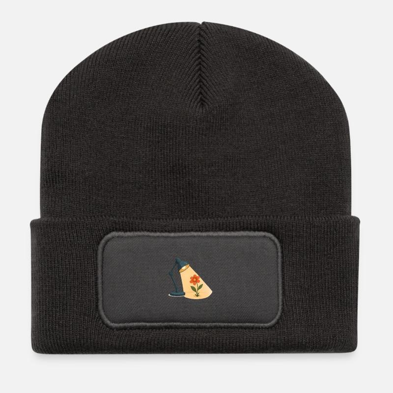 Rising Flower - Recycled Patch Beanie - dark grey