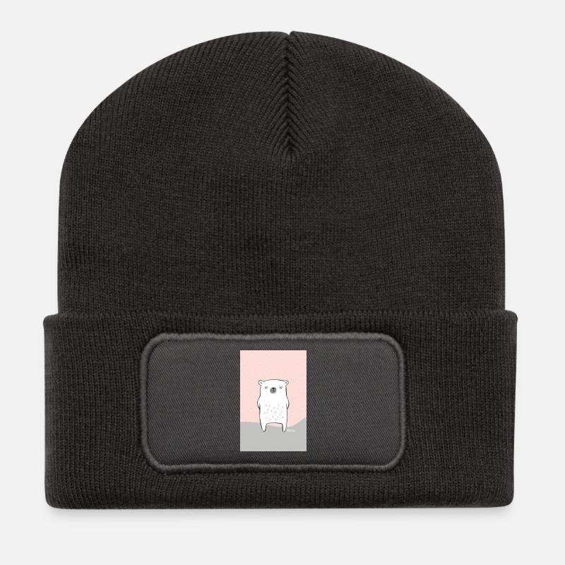 Eisbären Untersetzer - Recycelte Patch Beanie - Dunkelgrau