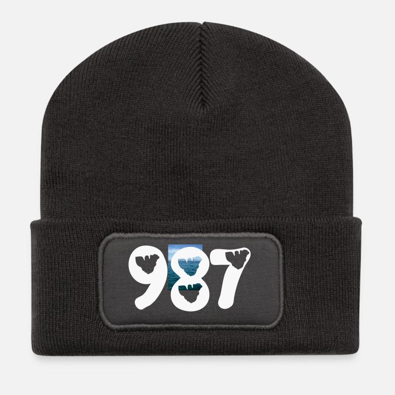 987 map Moorea - Recycled Patch Beanie - dark grey