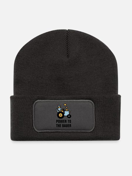 power_to_the_bauer_072011_b_3c - Recycelte Patch Beanie - Dunkelgrau
