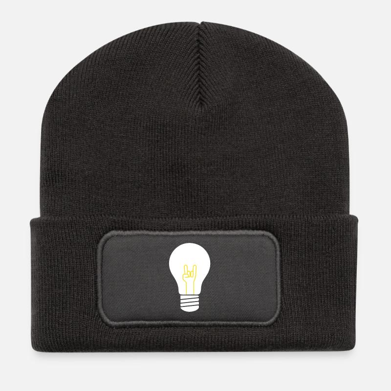 ampoule de roche jaune - Beanie recyclé à patch - charbon