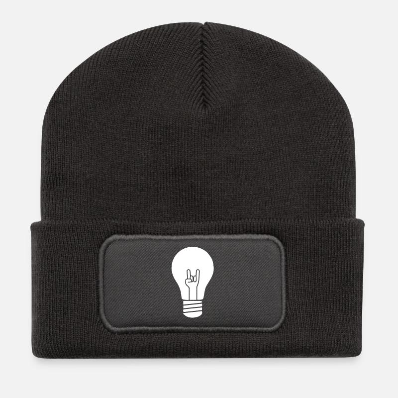 rock bulb - Recycelte Patch Beanie - Dunkelgrau
