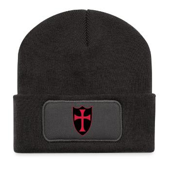 templar cross - Recycelte Patch Beanie - Dunkelgrau - Vorne