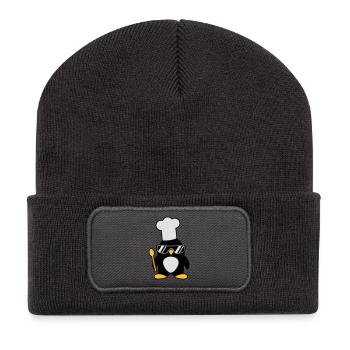 Cool Penguin Chef - Recycled Patch Beanie - dark grey - Front