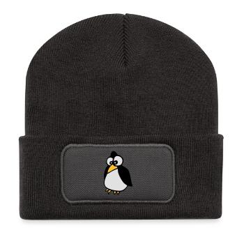 Pinguin - Recycelte Patch Beanie - Dunkelgrau - Vorne