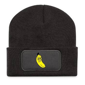 petite banane - Beanie recyclé à patch - charbon - Devant