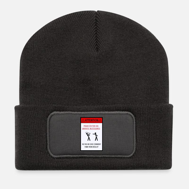 Ne pas me dire comment faire mon boulot [affiche] - Beanie recyclé à patch - charbon