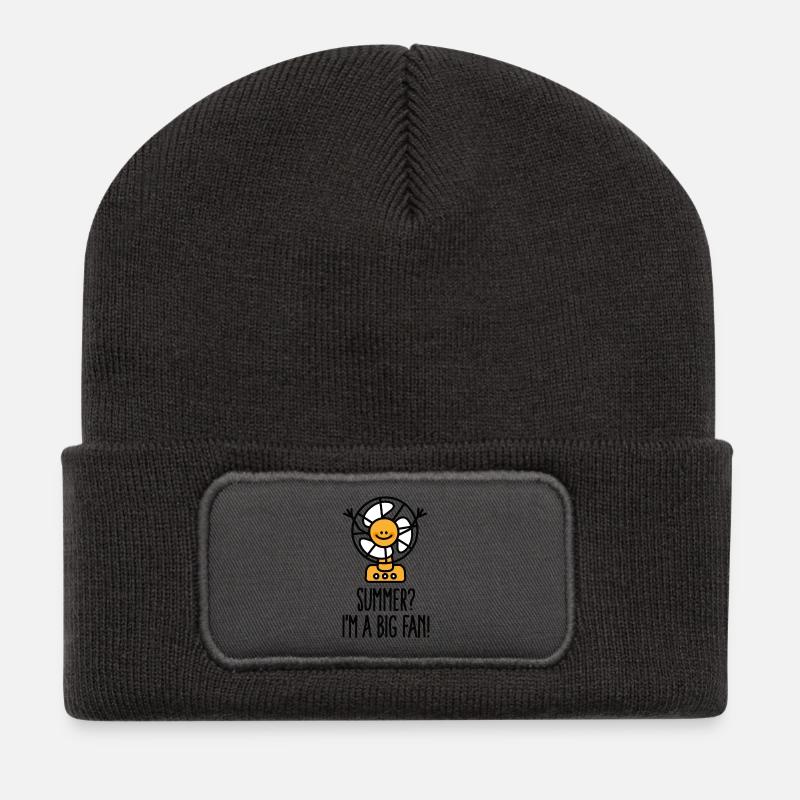 Lustige Sommer Urlaub, Summer I'm a big fan doodle - Recycelte Patch Beanie - Dunkelgrau