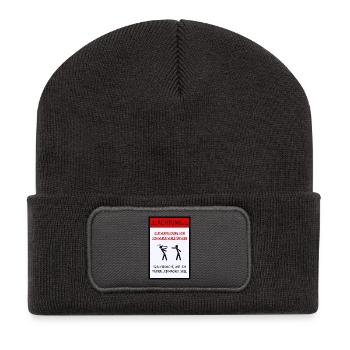 Ne me dis pas comment faire mon travail [allemand] - Beanie recyclé à patch - charbon - Devant