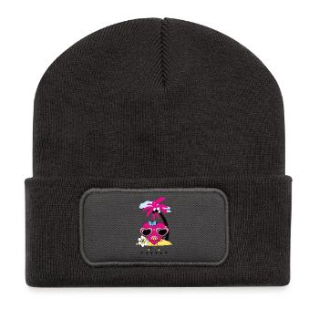 Herz auf Insel - Recycelte Patch Beanie - Dunkelgrau - Vorne