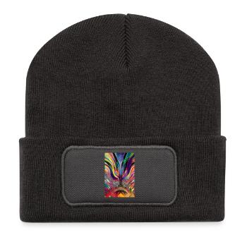 Abstract art - Recycled Patch Beanie - dark grey - Front
