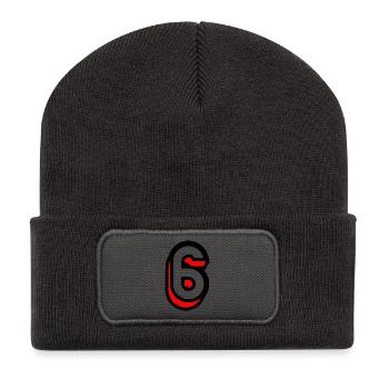 6. 6 YEARS. 6th ANNIVERSARY. BIRTHDAY 6 YEARS. SIX - Recycled Patch Beanie - dark grey - Front