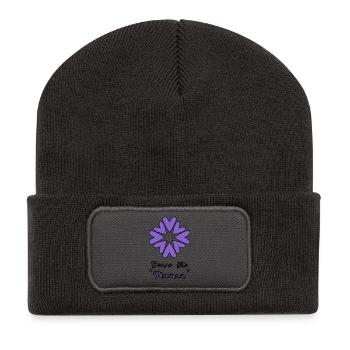MAMAN. FÊTE DES MÈRES. BONNE FÊTE MAMAN. COEUR - Beanie recyclé à patch - charbon - Devant