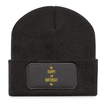 JAHRESTAG. ALLES GUTE ZUM GEBURTSTAG!. ALLES GUTE ZUM GEBURTSTAG!. - Recycelte Patch Beanie - Dunkelgrau - Vorne