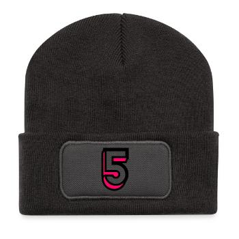 5. 5 JAHRE. 5-JÄHRIGES JUBILÄUM. GEBURTSTAG 5 JAHRE. 5 - Recycelte Patch Beanie - Dunkelgrau - Vorne