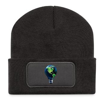 Glühbirne Welt - Recycelte Patch Beanie - Dunkelgrau - Vorne