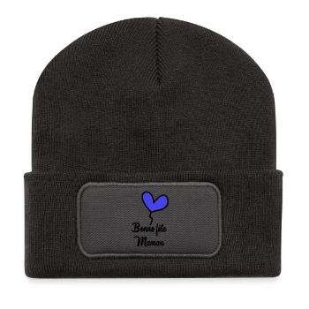 SCHÖNEN MUTTERTAG. MAMA. MUTTERTAG - Recycelte Patch Beanie - Dunkelgrau - Vorne