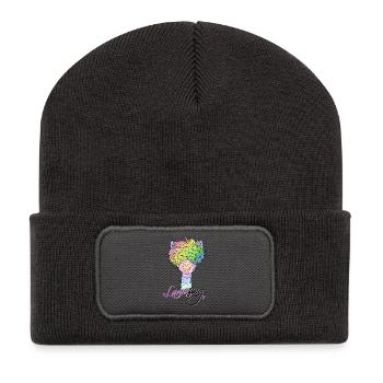 Lama* zing - Recycelte Patch Beanie - Dunkelgrau - Vorne