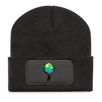 Planet Earth - Recycled Patch Beanie - dark grey - Front