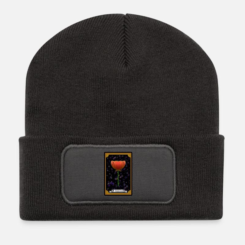 Carte de Tarot "L'amour" - Beanie recyclé à patch - charbon
