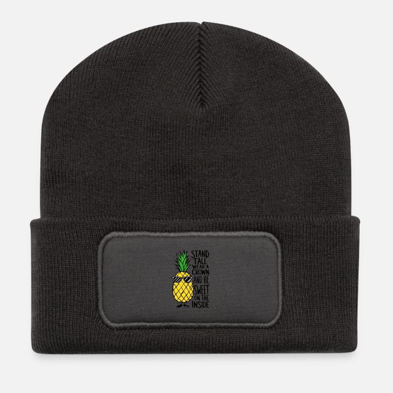 Cool Pineapple with "Stand Tall" - Recycled Patch Beanie - dark grey