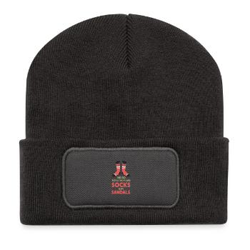 We go together like socks and sandals - Recycled Patch Beanie - dark grey - Front