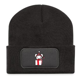 Lapin Anniversaire Années Vieux Cadeau Serviette Chapeau de fête - Beanie recyclé à patch - charbon - Devant