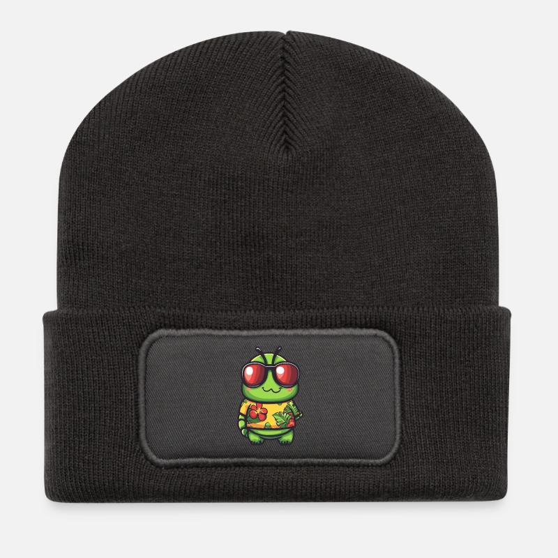 Wurm Cool Sommer - Recycelte Patch Beanie - Dunkelgrau