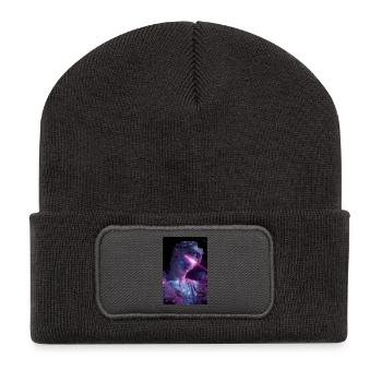 Vaporwave Glitch Punk David Statue - Recycled Patch Beanie - dark grey - Front