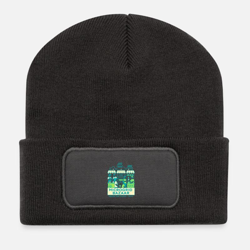 Microgrid Bazaar - Recycelte Patch Beanie - Dunkelgrau